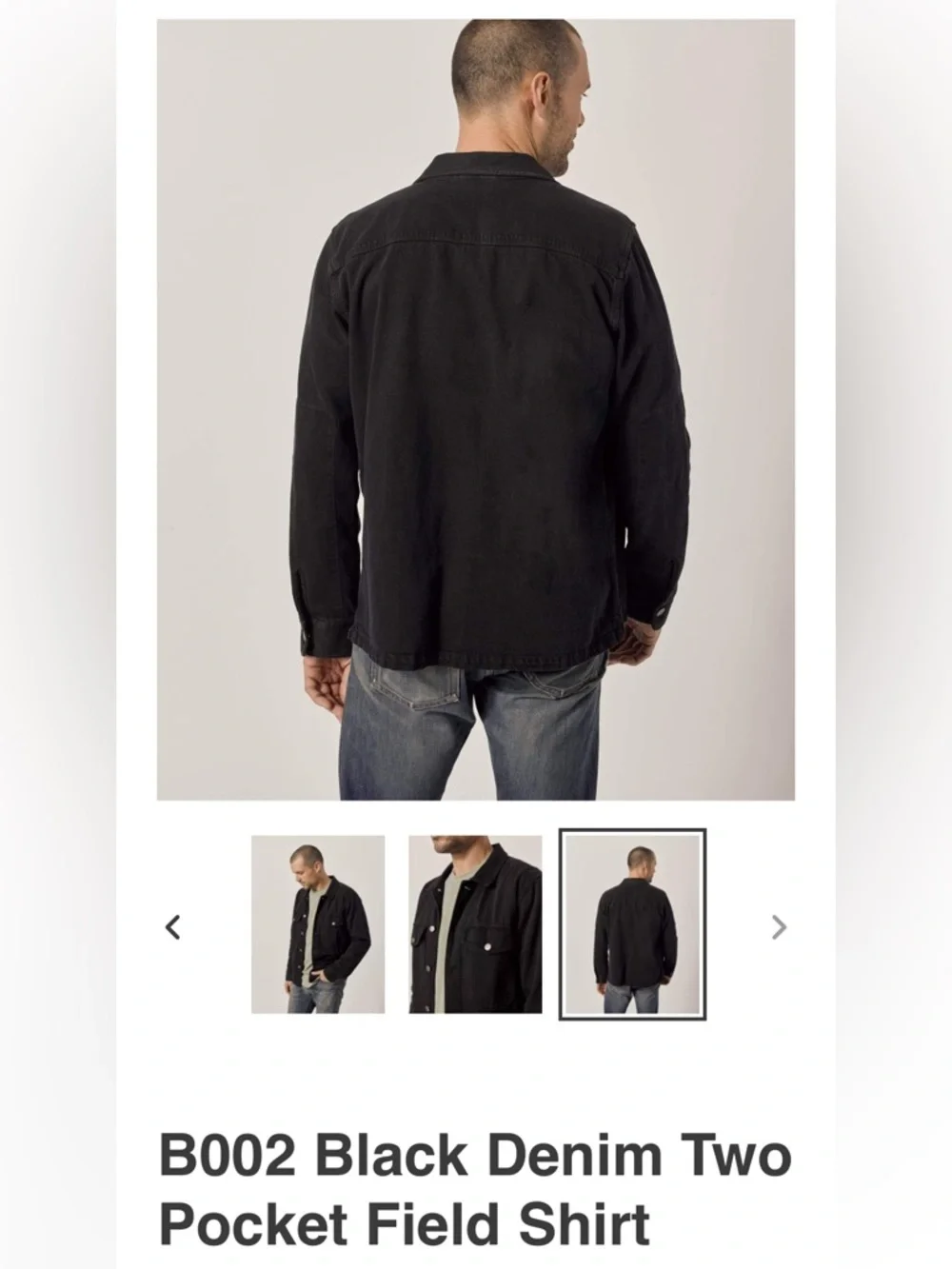 Buck Mason washed Denim two pocket Field Shirt M black - Picture 2 of 11